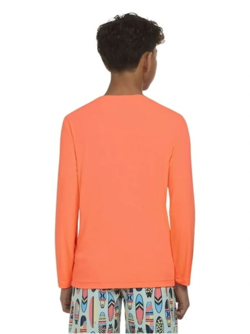 Hurley Boys Long Sleeve UPF 50+ Swim Top in Vibrant Orange Size XL 14-16 NEW